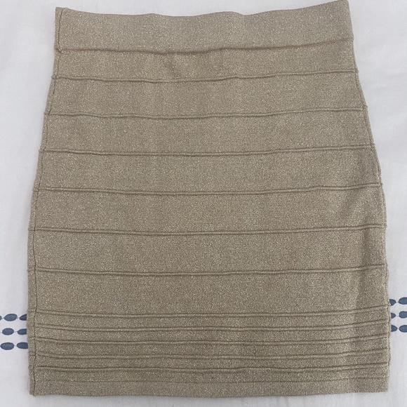 Charlotte Russe | Size Small | Gold Bodycon Mini Skirt - Picture 1 of 1